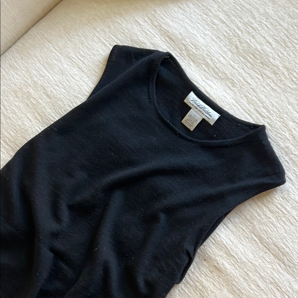Brooks Brothers Classic Black Italian Wool Sleeveless Tank